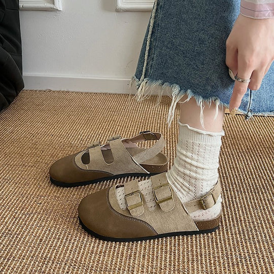 Damen Komfortable Sandalen mit verstellbaren Riemen und ergonomischer Sohle EB