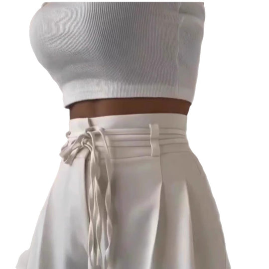 Damen Weite Hochbund-Hose mit raffinierter Drapierung EB