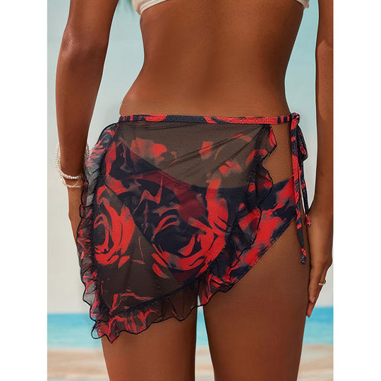 Damen Bandeau-Bikini mit asymmetrischem Design und Rüschendetails EB