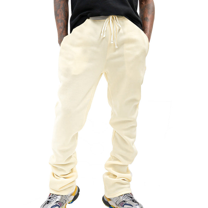 Herren Locker geschnittene Fleece-Jogginghose mit Tunnelzug, Seitentaschen & geradem Bein EB
