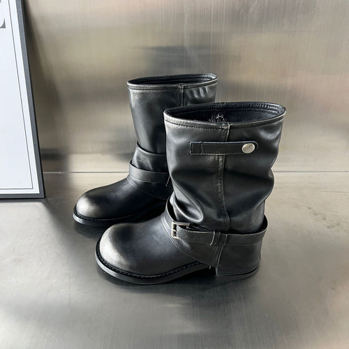 Damen Stiefel mit modischer Schließenverzierung und flexiblem Komfort EB
