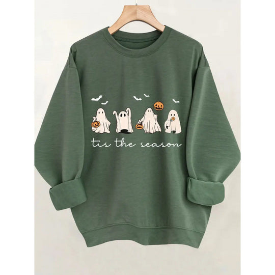 Damen Sweatshirt mit verspielt gruseligem Motiv EB