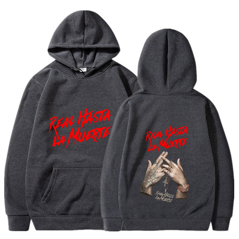 Damen Kapuzensweater mit auffälligem Schriftzug in urbanem Stil EB