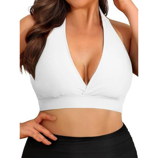 Damen Triangel-Bikini-Oberteil mit tiefem V-Ausschnitt und verstellbaren Trägern EB