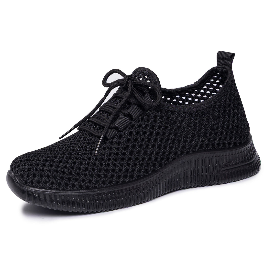 Damen nan atmungsaktiver Mesh-Slip-On Sneaker mit elastischer Schnürung und flexibler Profilsohle EB