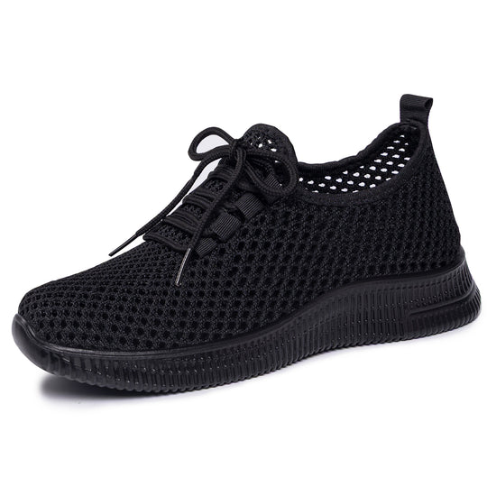 Damen nan atmungsaktiver Mesh-Slip-On Sneaker mit elastischer Schnürung und flexibler Profilsohle EB