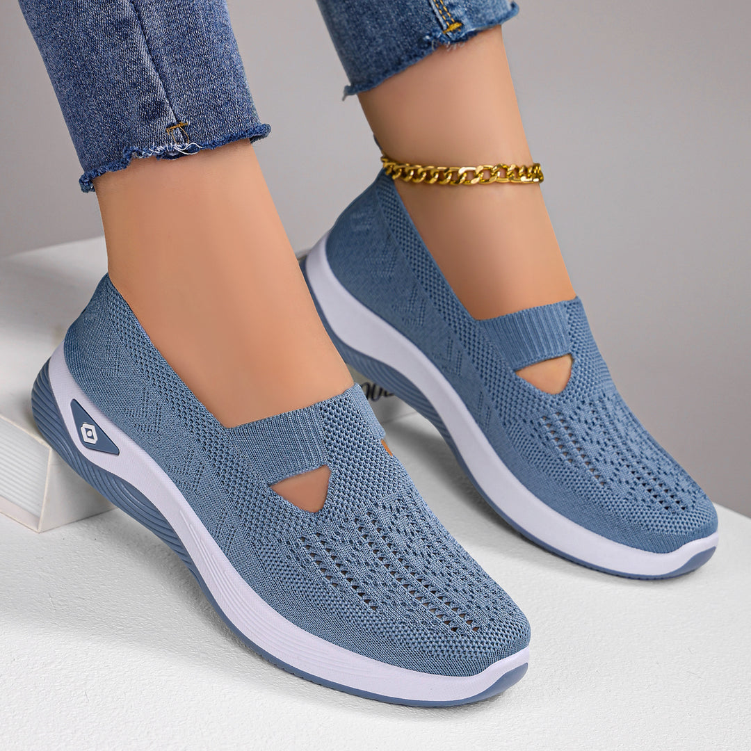 Damen Atmungsaktive Slip-On Freizeitschuhe mit offenem Schnitt EB