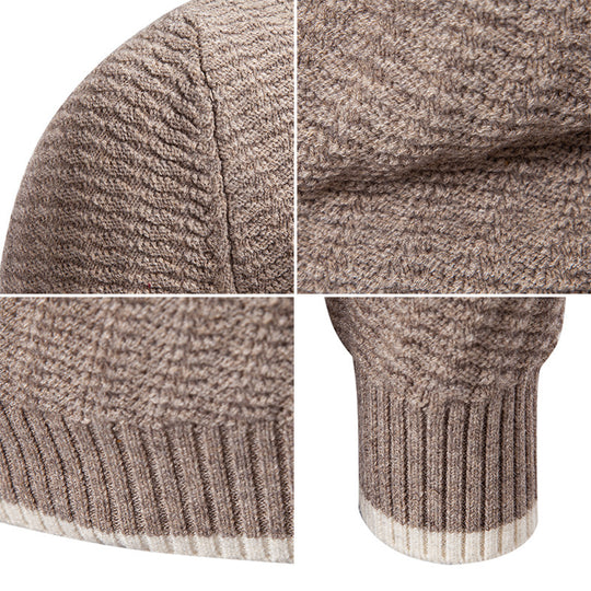 Herren strukturierter Pullover mit hochabschließendem Kragen EB