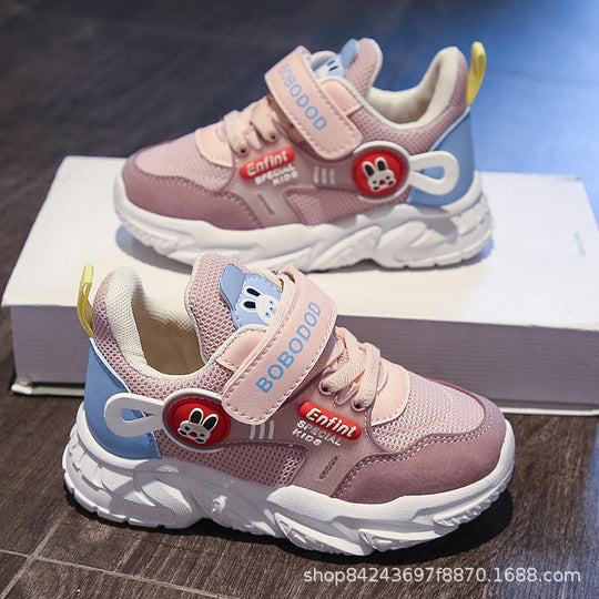 Damen Sportliche Kindersneaker mit praktischen Klettverschlüssen und niedlichen Applikationen EB