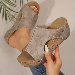 Damen Wedge-Sandalen mit komfortabler Fußbett und elegante Riemen EB