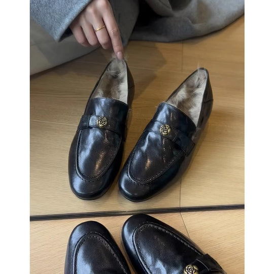 Damen Mokassins mit luxuriösem Innenfutter und eleganter Schmuckschließe EB