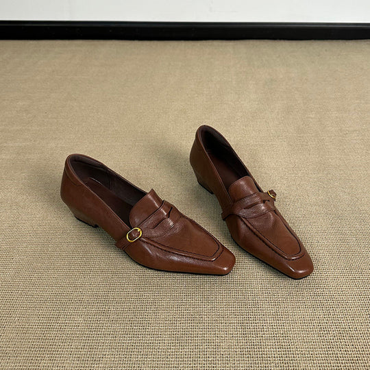 Damen elegante Loafers mit modischer Schnallenverzierung EB