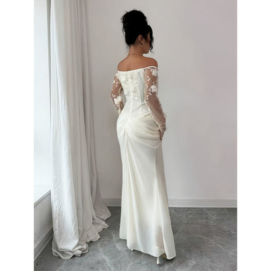 Damen Hochzeitskleid mit eleganten Stickereien EB