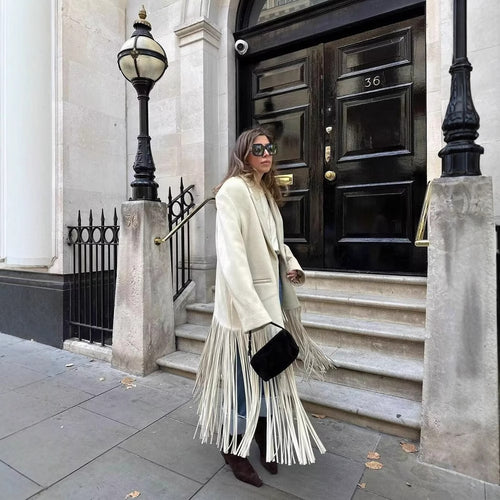 Damen Fransen-Blazer mit eleganter Passform und modernem Design EB