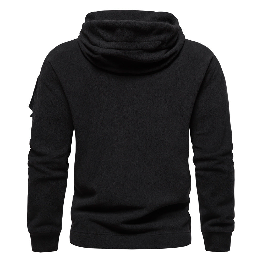 Herren moderne Fleece-Hoodie mit strategischen Reißverschlusstaschen EB