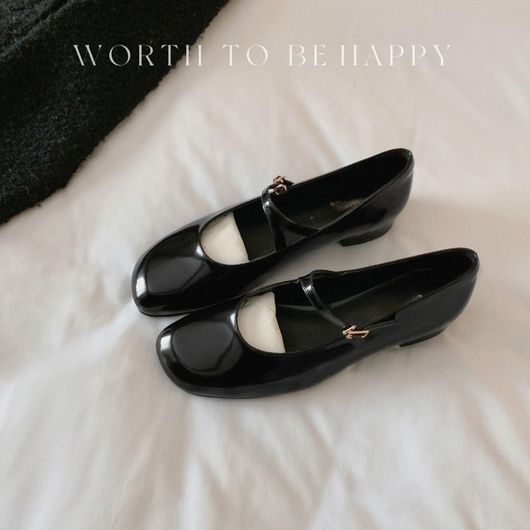 Damen Elegante Ballerinas mit verstellbarem Riemen und luxuriösem Glanz EB