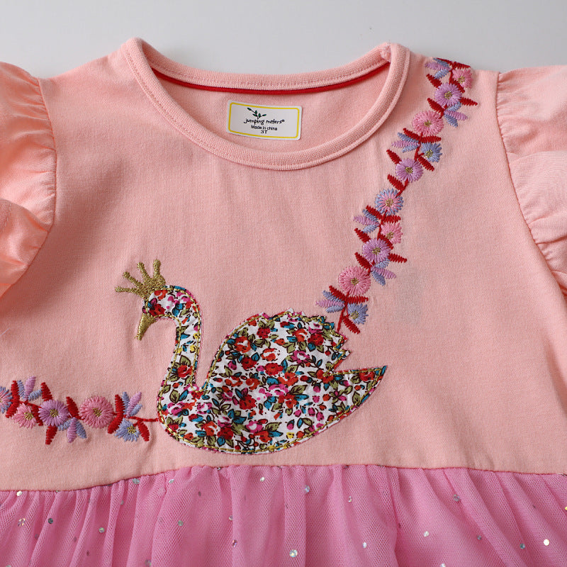 Mädchen Tüllkleid mit floralen Applikationen EB