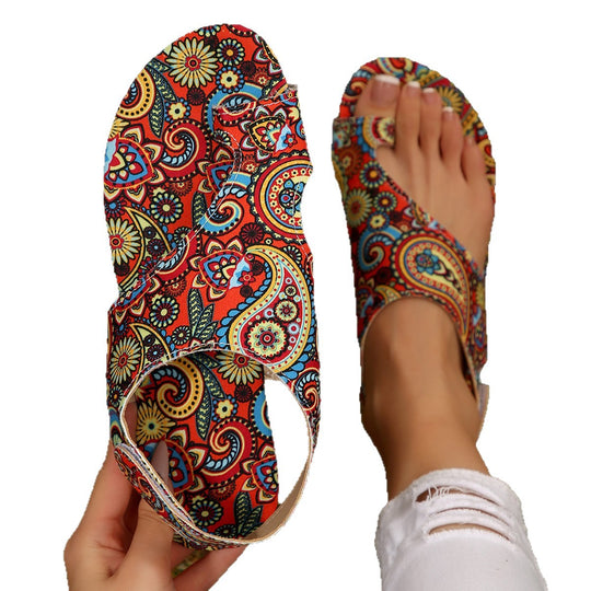 Damen modische Sandalen mit floralem Muster und komfortablem Fußbett EB
