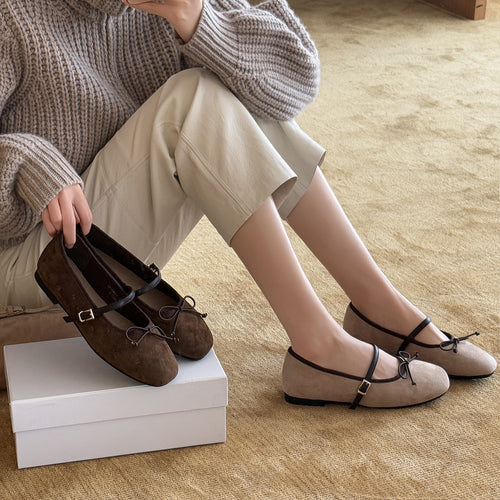 Damen Ballerinas im klassischen Vintage-Stil EB