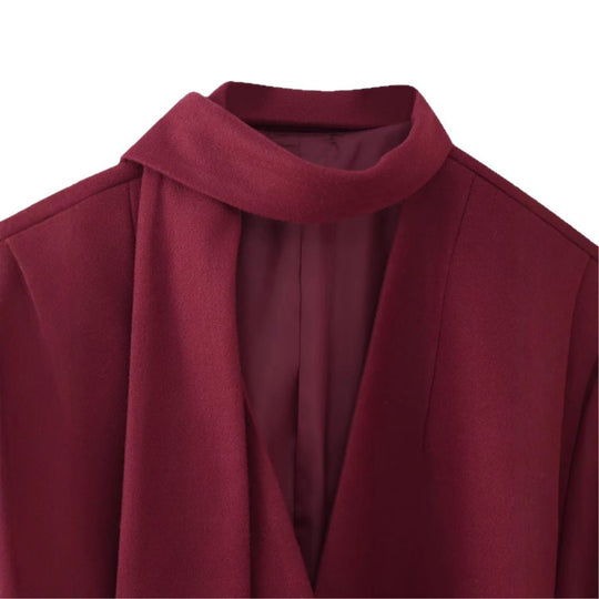 Damen elegante Blazerjacke mit schickem Schal EB
