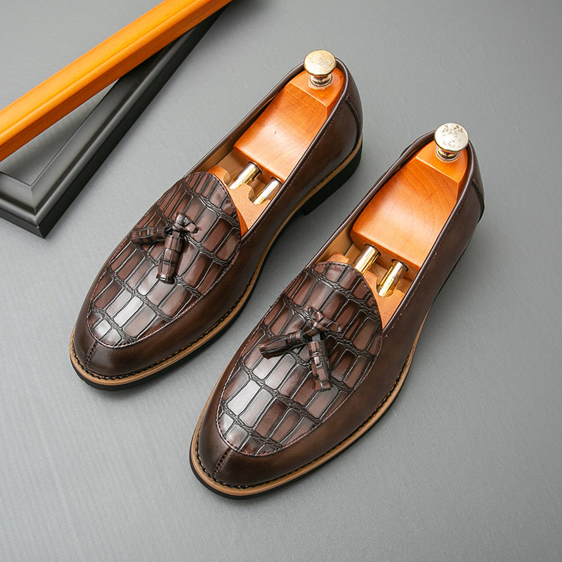 Damen Elegante Mokassins mit modischem Lederdesign und Quasten-Detail EB