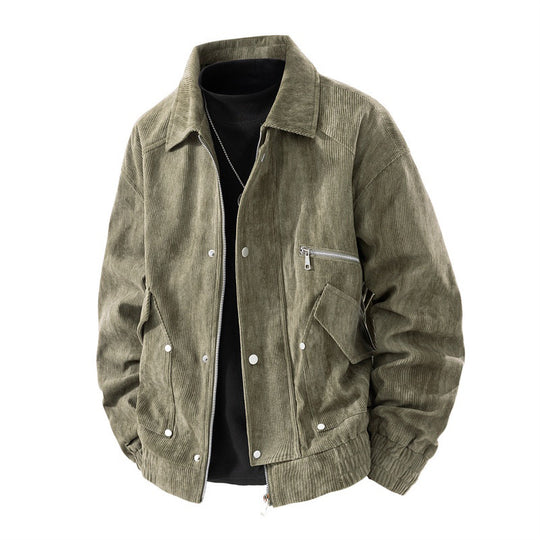 Herren Cord-Blouson mit Reißverschluss, Brustreißverschluss, Klapp- und Reißverschlusstaschen sowie elastischen Bündchen EB