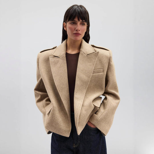 Damen Modischer Oversize-Blazer mit schmalen Revers EB