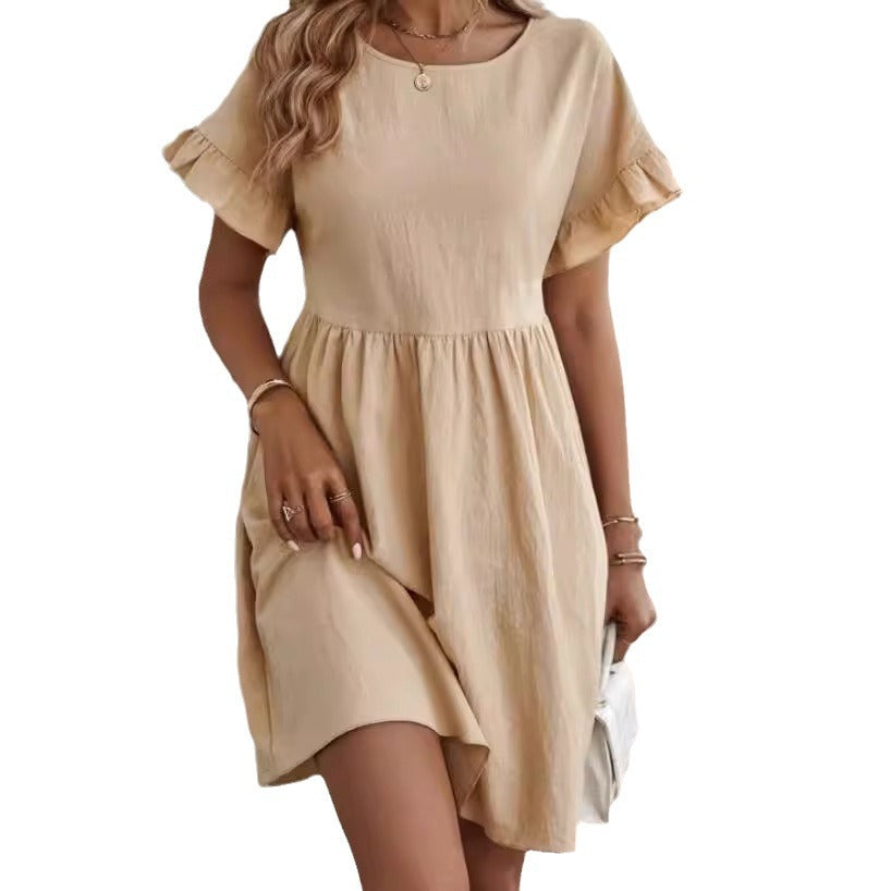 Damen Sommerliches Kleid mit Rüschendetails und lässiger Silhouette EB