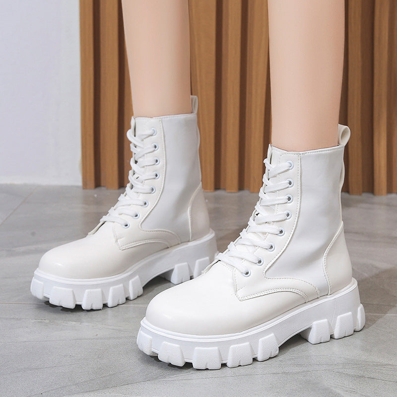 Damen Chunky Boots mit praktischem Seitentaschen-Design EB