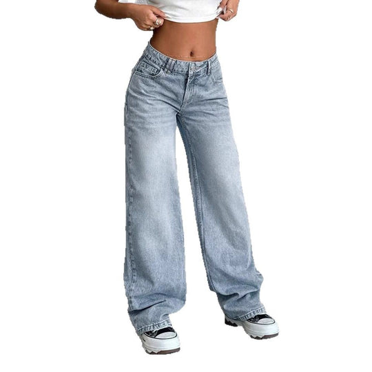 Damen Weite Jeanshose im Vintage-Stil EB
