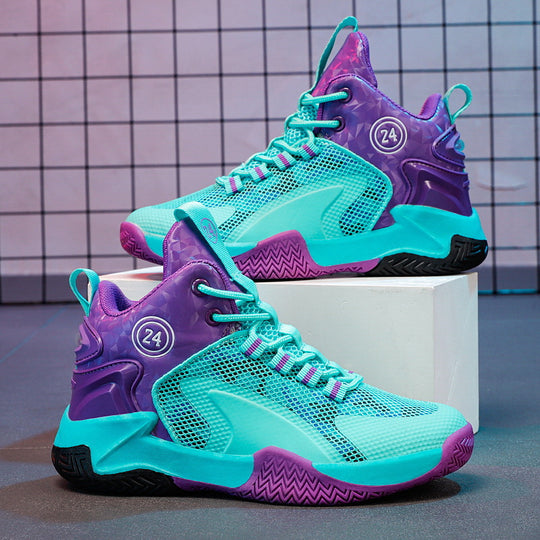 Damen Sportliche Basketball-Sneaker mit atmungsaktivem Mesh-Obermaterial und dämpfender Sohle EB