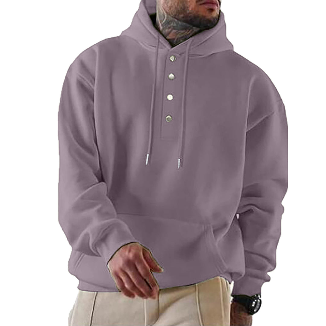 Herren Kapuzenpullover mit modischen Druckknöpfen EB