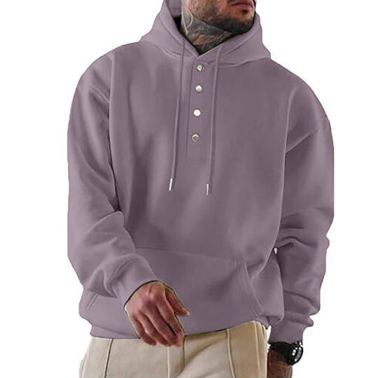 Herren Kapuzenpullover mit modischen Druckknöpfen EB