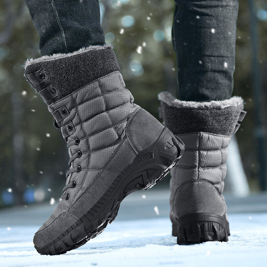 Damen Warm gefütterte Winterstiefel mit rutschfester Sohle und hohem Schaft EB