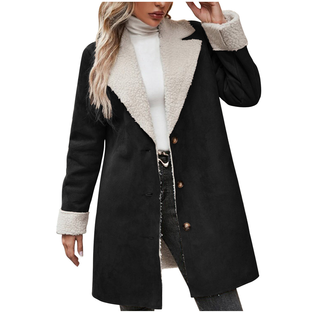 Damen kuscheliger Oversized-Mantel mit schickem Kragen EB