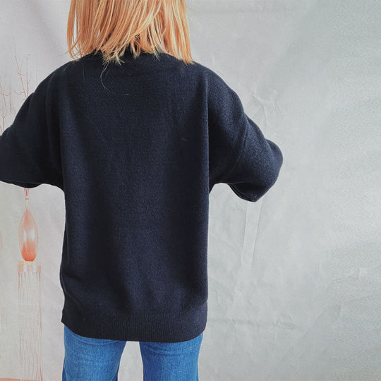 EB | Einfarbiger Warmer Strickpullover Für Alltag