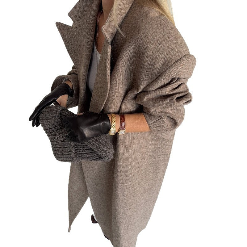 Damen eleganter Oversize-Trenchcoat EB