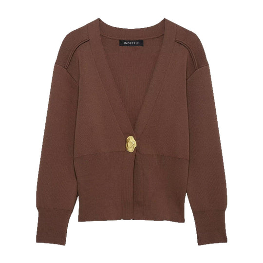 Damen lässige Strickjacke mit dekorativen Knopfdetails und elegantem Schnitt EB
