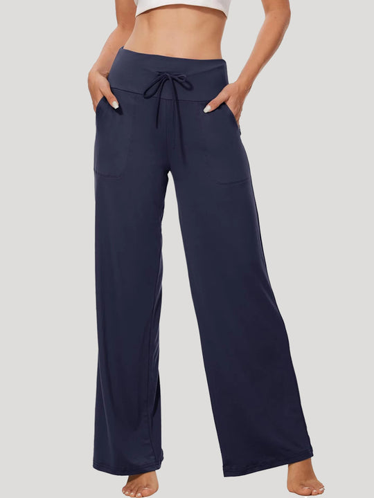 Damen Bequeme Freizeithose mit weitem Schnitt und Kordelzug EB