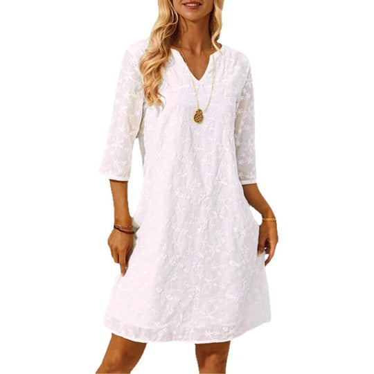 Damen Tunika-Kleid mit floralem Stickdesign EB