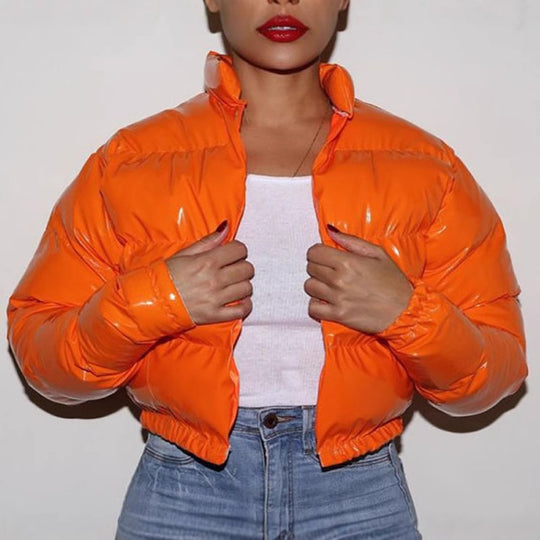 Damen Glänzende Kurzdaunenjacke EB