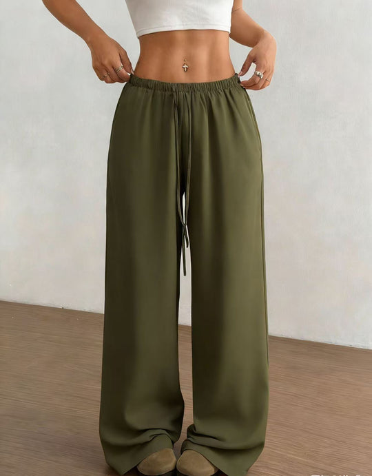 Damen weite, glänzende Palazzo-Hose EB