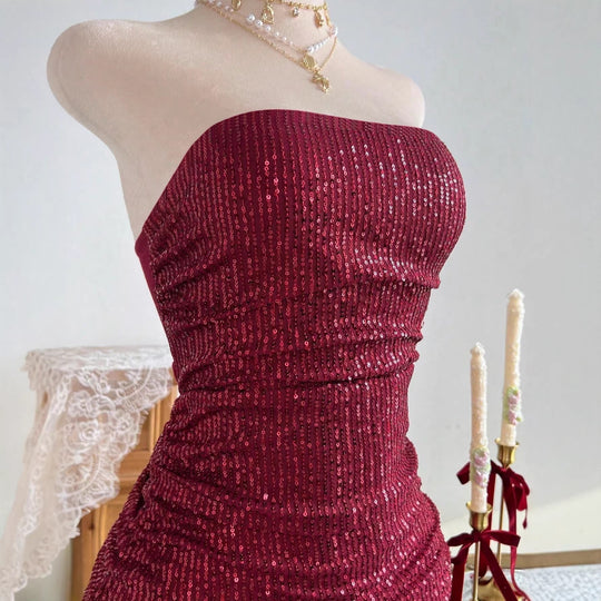 Damen Glamouröses Pailletten Kleid EB