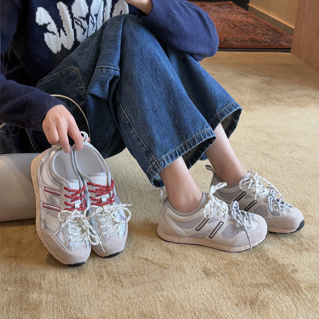 Damen Sportliche Freizeitschuhe mit atmungsaktiver Netzstruktur und flexiblem Profil EB