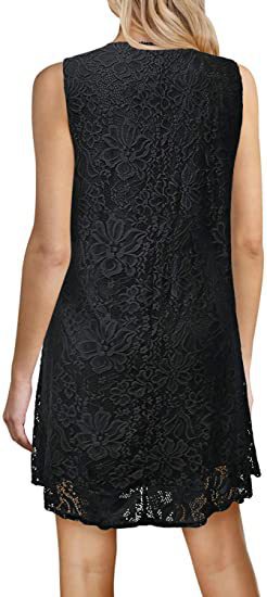 Damen elegantes Spitzenkleid mit A-Linien-Schnitt EB