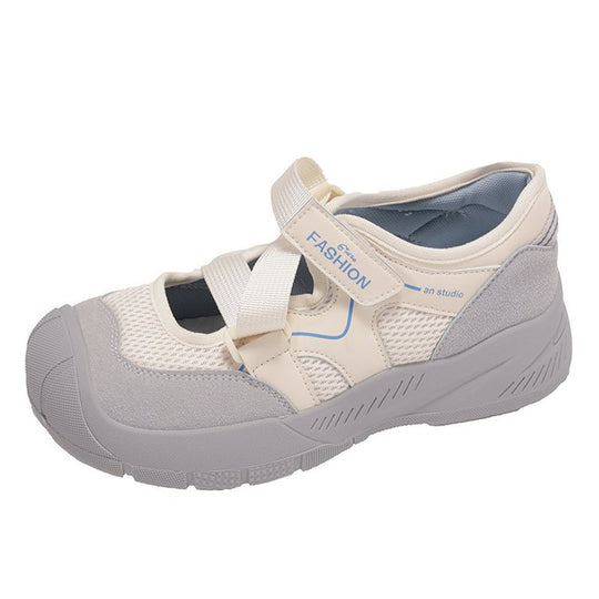 Damen modische Sneaker mit einzigartigem Riemchendesign und atmungsaktiver Oberflächenstruktur EB