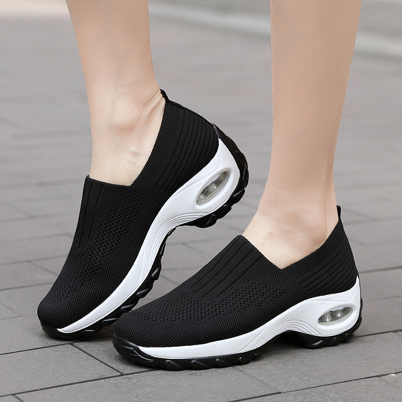 Damen Komfortable Slip-On Sportschuhe mit atmungsaktivem Obermaterial EB