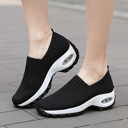 Damen Komfortable Slip-On Sportschuhe mit atmungsaktivem Obermaterial EB