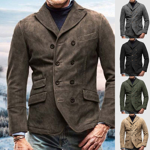 Herren Wildlederblazer – eleganter Herren Blazer mit doppelter Knopfleiste