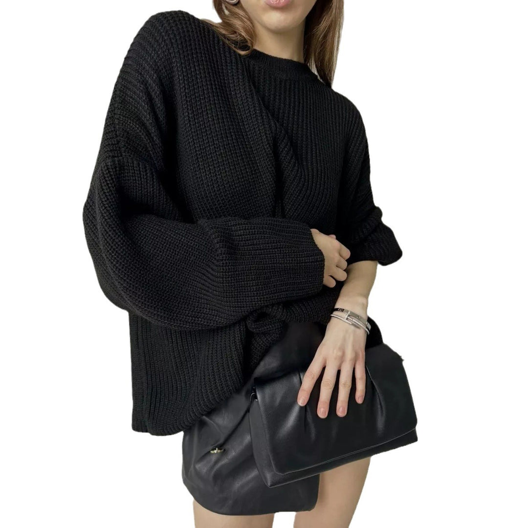 Damen Oversized Strickpullover mit weitem Schnitt und Struktur EB